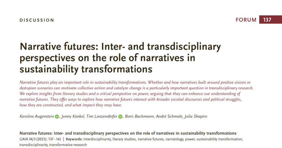 Ein Screenshot des Beginn des Artikels aus der GAIA. Zu sehen sind insbesondere Titel, Abstract und Autor*innen. 